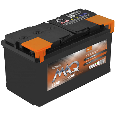Аккумулятор MAQ 75Ач 600А 12V прямая полярность Евро Конус