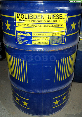 Моторное масло Mannol Molibden Diesel 10W40 (60л)